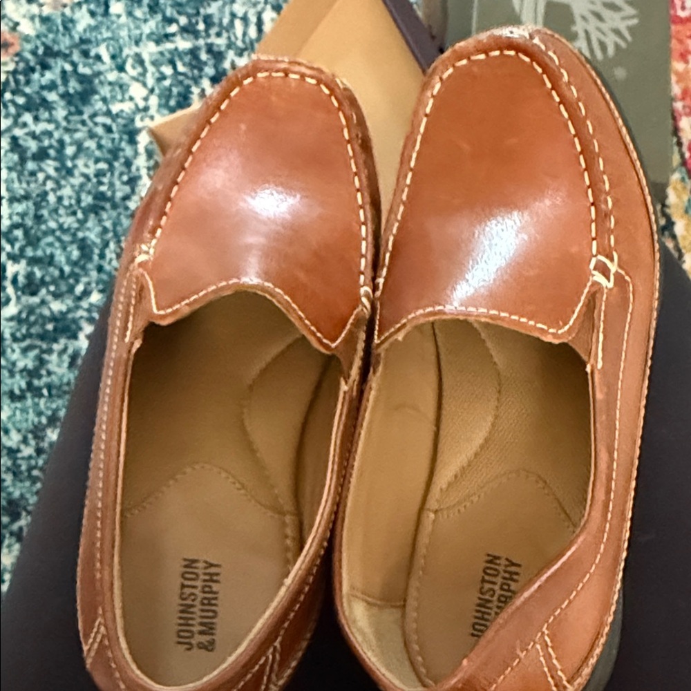 Johnston & Murphy Tan Leather Slip-Ons